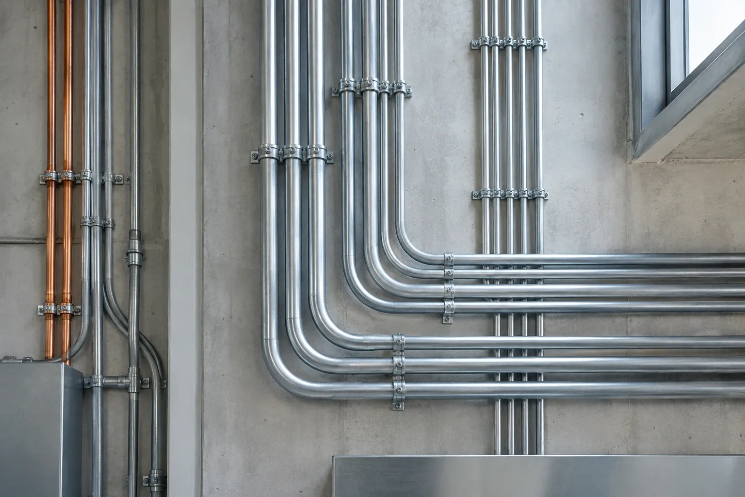 Illustrative utility-room conduits
