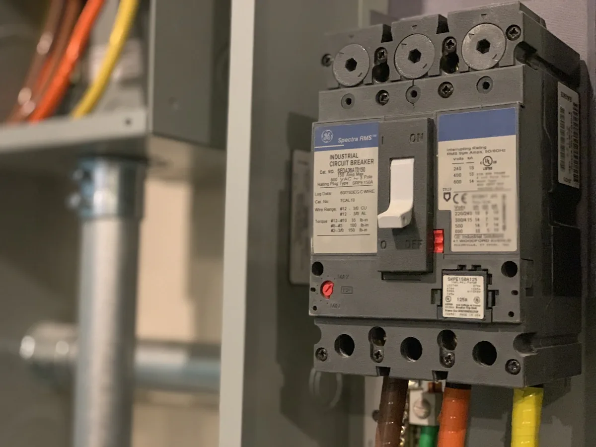 Illustrative circuit-breaker panel and wiring